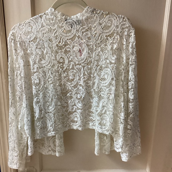 Women’s White Lace/Beaded Balero Jacket-Size 3X-NWT - Picture 6 of 7